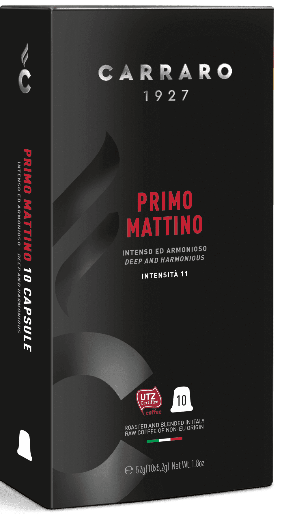 Кофе Carraro Primo Mattino 10 капсул. Интенсивность 11