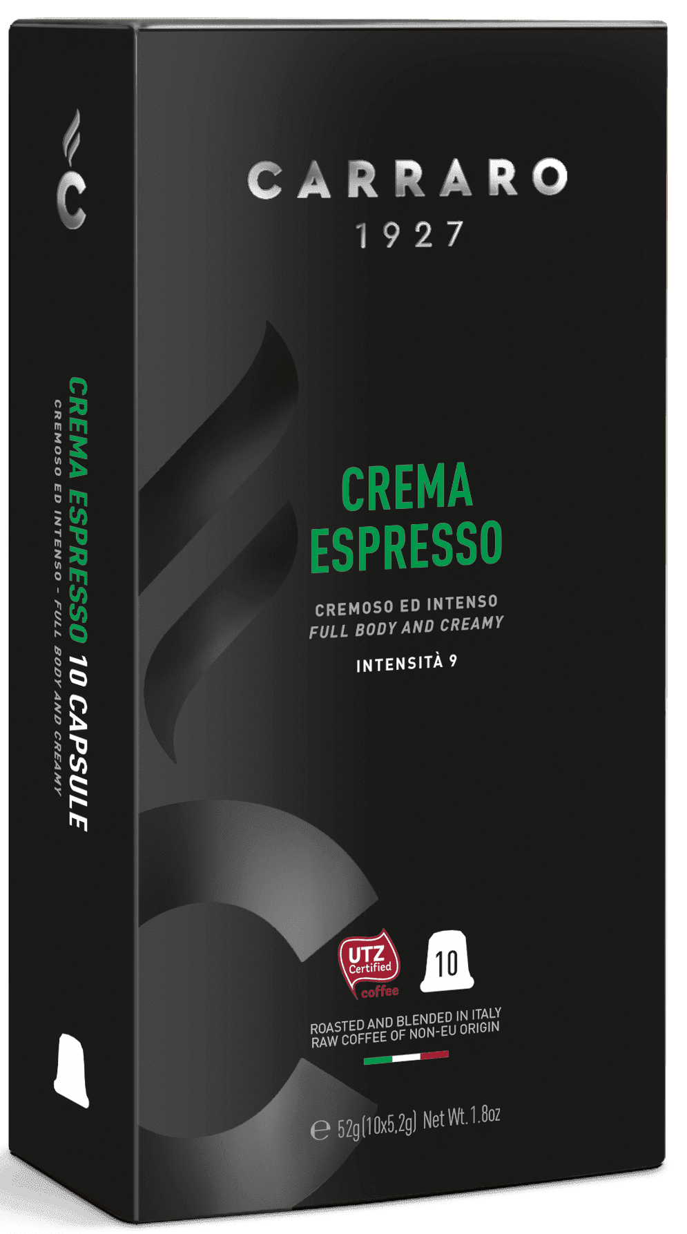 Кофе Carraro Crema Espresso 10 капсул. Интенсивность 9